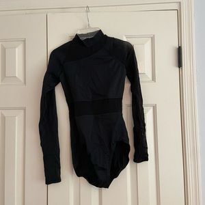 Black Leotard with High Neck Dance Costume